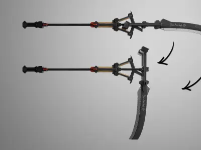 Combat Scythe Blade Low-poly 3D model