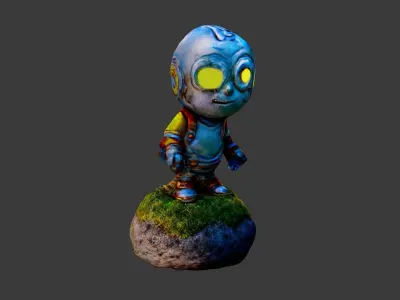 Alien Toy Low-poly 3D model