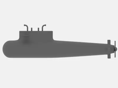 Simple Submarine Low-poly 3D model