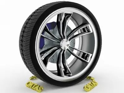 ORTAS CAR WHEEL RIM 92 GAME READY WHEEL RIM TIRE 3D model