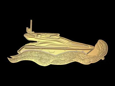 Yacht Suitable for embossing Hot Foil Technique 3D model