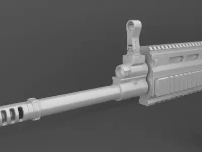 Scar-H Rifle 3D model
