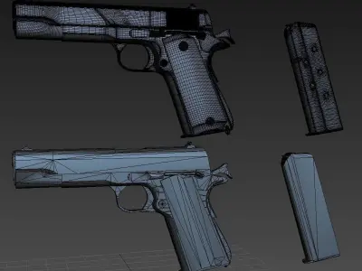 Colt 1911 lowpoly Free low-poly 3D model