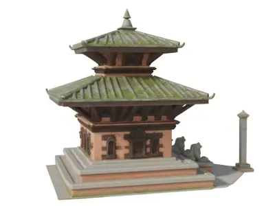 Historic Pagoda Temple Architecture  Ultra Detailed 3D Asset Low-poly 3D model