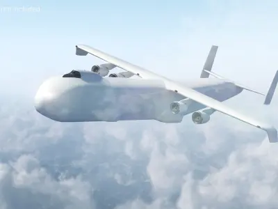 Giant Cargo Plane Rigged for Cinema 4D 3D model