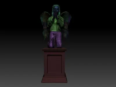 Angel statue with wings 3D model