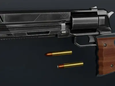 Revolver Gun law Breaker Low-Poly 3D Model Low-poly 3D model
