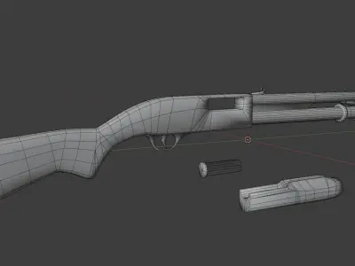Shotgon shotgun Free low-poly 3D model