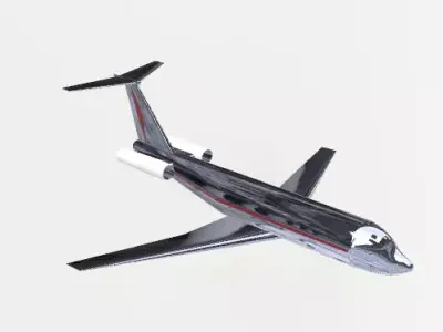Fictional Twin Rear Engine Jetliner DC-9-20 Inspired series 3D model