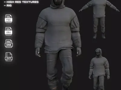 Cyberpunk Character Street Gangster 3D model