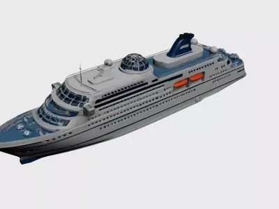 Modern Luxury Cruise Ship - Sleek 3D Ocean Liner Model 04 3D model