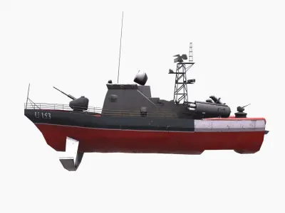 Matka Class Missile Boat Low-poly PBR Low-poly 3D model