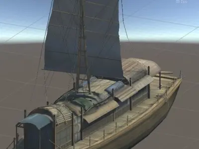 sailing boat Low-poly 3D model