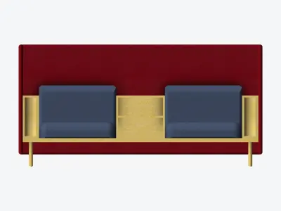 Sofa - Contemporary - Flame - Central Shelf - Armrest Shelf Low-poly 3D model buy