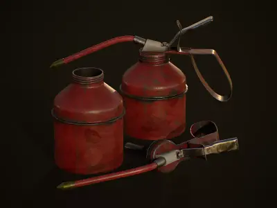 Small oil can 1A Low-poly 3D model