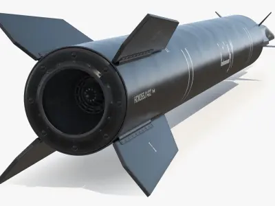 Fattah 2 Hypersonic Missile Black 3D model