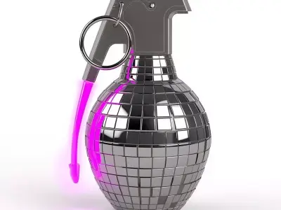 Disco Inferno Mirror Grenade 3D Model Low-poly 3D model