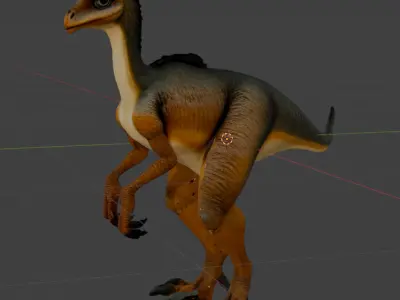 Character-Style Velociraptor Model 3D model