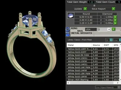 Hexagon Engagement Ring 3D print model