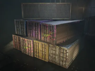 Cargo Containers Collection Free low-poly 3D model