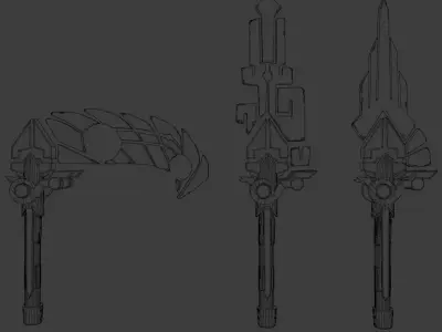 Fantasy Sword Set Low-poly 3D model