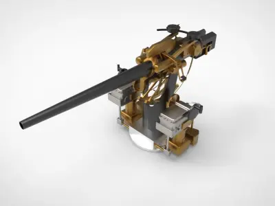 Machine Naval gun 50 mm  3D model