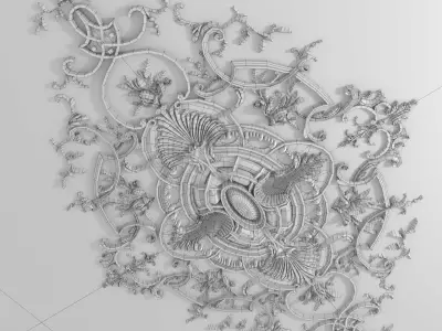 Auberlet Laurent Louis XV ceiling rosette 3D model