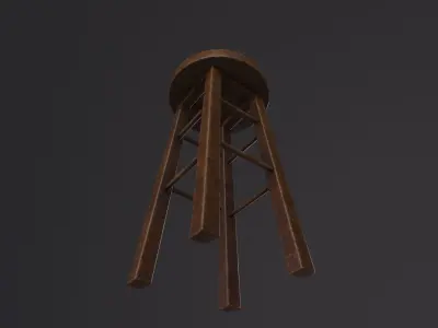 Stool 3D Model Low-poly 3D model