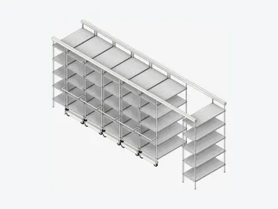 Shelving - Track - Integral - Wire Shelving Low-poly 3D model