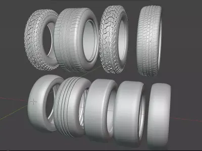 Realistic Car Tyre 3D Model  Vehicle Wheel Asset Low-poly 3D model