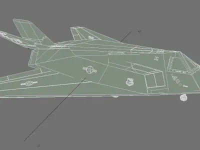 f117 obj stealth fighter jet 3D model