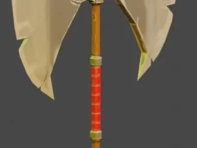 Medieval weapon - axe Low-poly 3D model