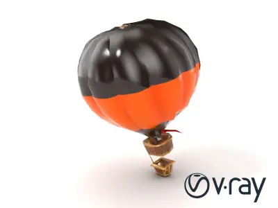 Halloween Hot Air Balloon Model Pack Low-poly 3D model
