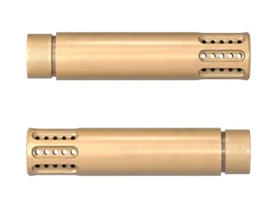 GunTec Muzzle Brake with Slip-Over Barrel Shroud FDE Low-poly 3D model