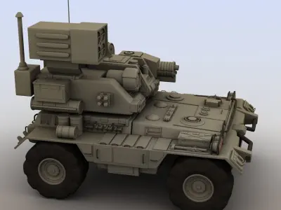 Futuristic armored vehicle 3D model