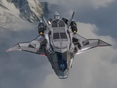 Space Ship - Rigged - Fully Textured - include inside Low-poly 3D model