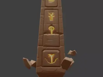 Floating Stone Obelisk 3D Model V02 Low-poly 3D model