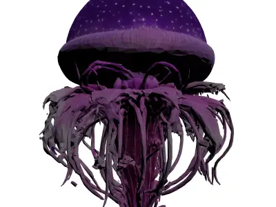 Fantasy Bioluminescent Alien Flora 3D model