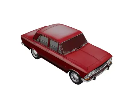 Moskvitch 412 1972 Low Poly Classic Sedan Car Model Low-poly 3D model