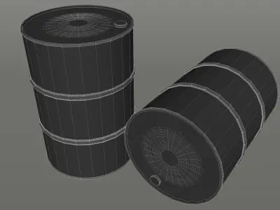 Chemical barrel - 55 gallons Low-poly 3D model