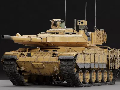 MZK Roketsan M60 High-Fidelity 3D Model with Modular Armor Low-poly 3D model