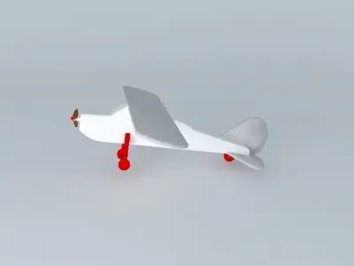 Plane monoplane Wood 3D model