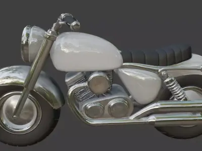 Cartoon Motorcycle 3D Model 3D model 2