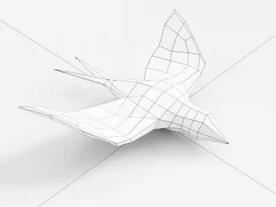 Bird low poly 3d model flying Free low-poly 3D model