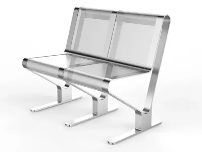 Waiting Room Seat V1 2 Seats 3D model