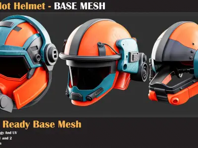 10 Pilot Helmet BASE MESH - VOL 25   3D model