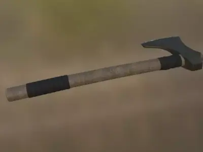 Viking Axe Low-poly 3D model 9