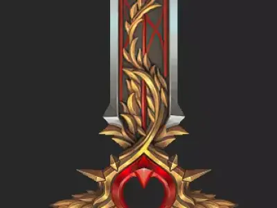 Pack With 30 Fantasy Swords - Part 08 Low-poly 3D model