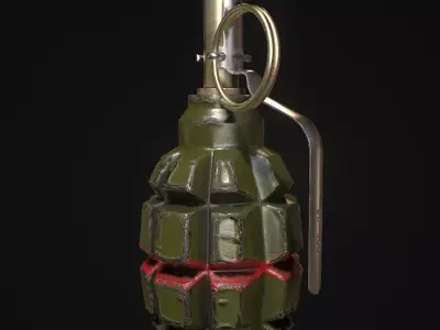 Grenade F1 PBR Low-poly 3D model