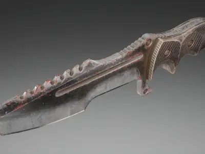Tactical Combat Knife V2 Low-poly 3D model